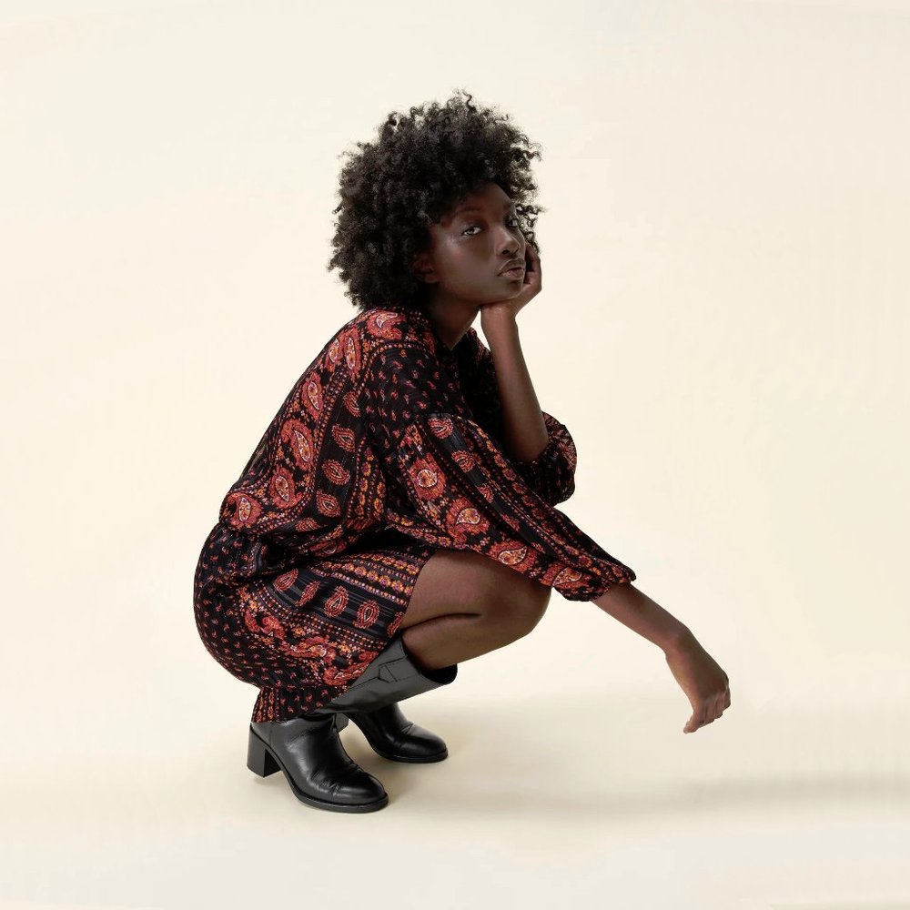 NWT Zara black paisley print boho mini dress, S - Picture 4 of 10